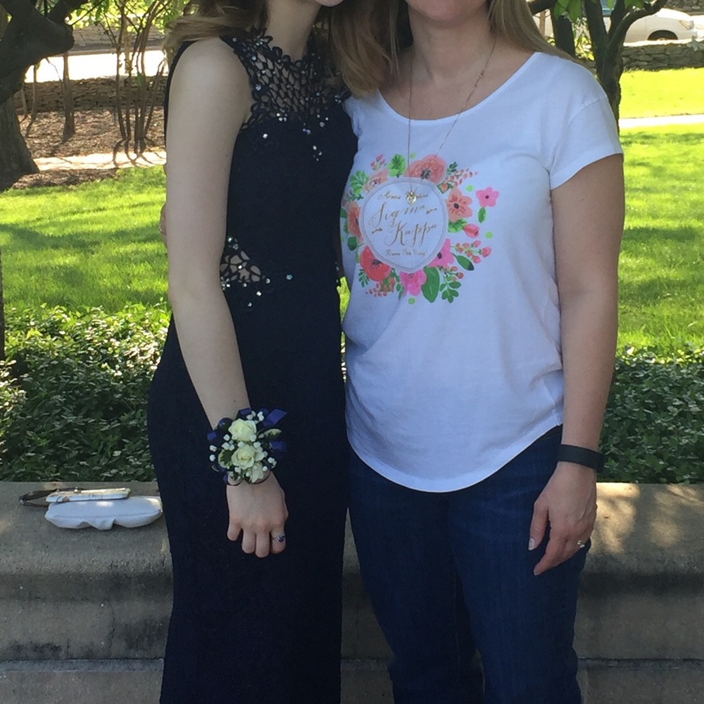 Long Navy Blue Prom Dress